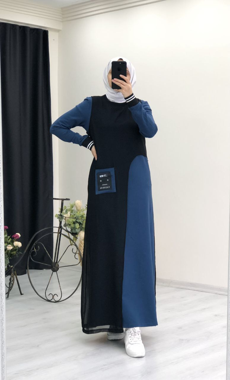 Abaya robe bleu