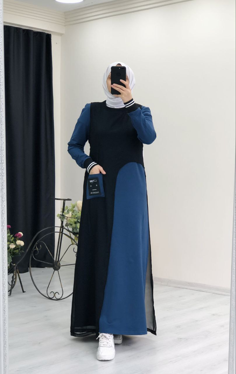 Abaya robe bleu