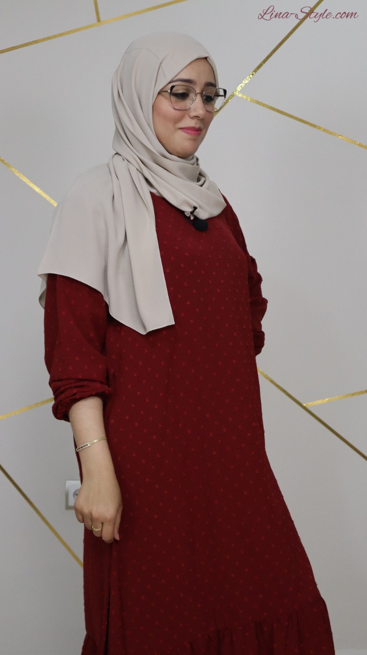 Robe longue rouge/bordeau By Lina-Style 