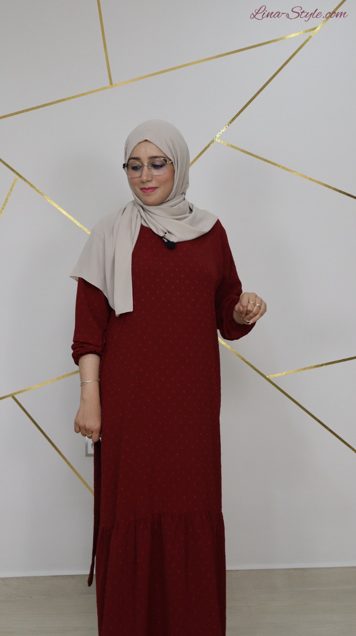 Robe longue rouge/bordeau By Lina-Style 