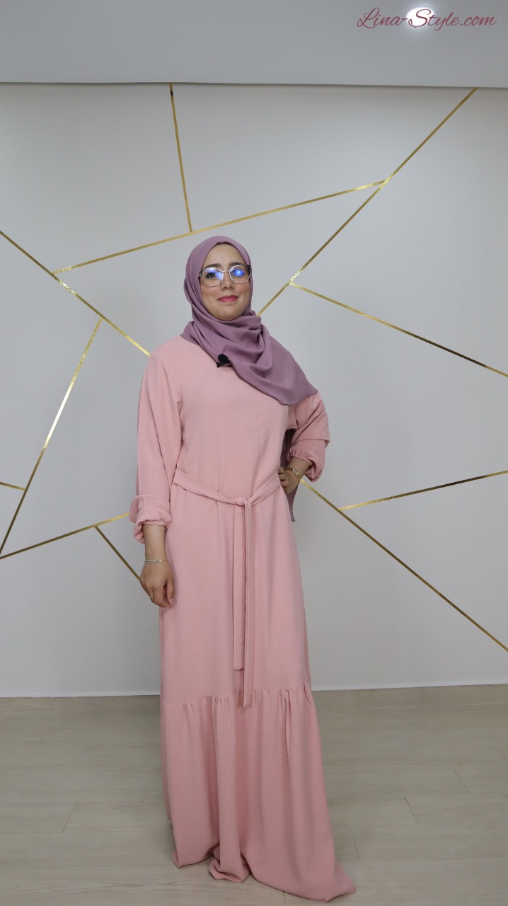 Robe longue rose By Lina-Style 